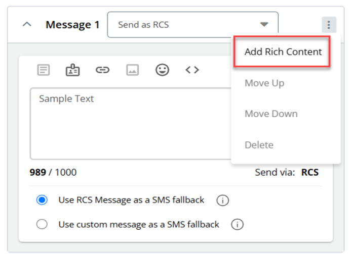 add rich content option